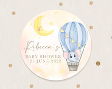 Load image into Gallery viewer, Cute Elephant in Hot Air Balloon Baby Shower Thank You Stickers Favour Stickers
