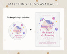 Load image into Gallery viewer, Outer Space Birthday Invitation Template Printable Invitation, Colourful Space Print It Yourself Space Party Birthday Invite, Invitation
