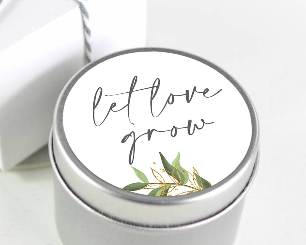 Let Love Grow Wedding Favour Stickers