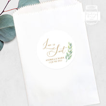 Load image into Gallery viewer, Love Is Sweet Stickers Watercolour Leaves Greenery Style Wedding Favour Stickers
