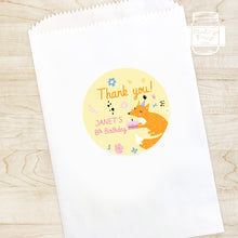 Load image into Gallery viewer, Colourful Fox Kids Birthday Party Stickers Candy Bag Stickers
