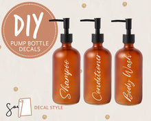Load image into Gallery viewer, Personalised Pump Bottle Labels, Shampoo Labels, Body Wash Labels - Geraldo Style

