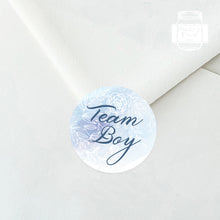 Load image into Gallery viewer, 24pcs 40mm Watercolour Floral Style Baby Gender Reveal Team Girl Team Boy Favour Stickers

