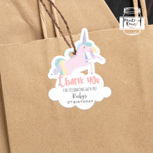 Load image into Gallery viewer, Personalised Unicorn Party Favour Gift Tags
