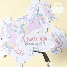 Load image into Gallery viewer, Personalised Unicorn Party Favour Gift Tags
