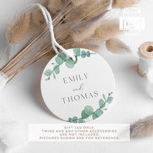 Load image into Gallery viewer, Wedding Favour Tags Greenery Style Watercolour Leaf Style Round Party Favour Gift Tags
