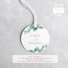 Load image into Gallery viewer, Wedding Favour Tags Greenery Style Watercolour Leaf Style Round Party Favour Gift Tags
