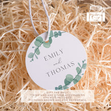 Load image into Gallery viewer, Wedding Favour Tags Greenery Style Watercolour Leaf Style Round Party Favour Gift Tags
