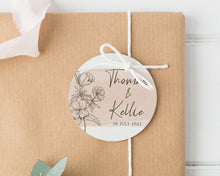 Load image into Gallery viewer, Wedding Favour Tags Pink Floral Style Round Party Favour Gift Tags

